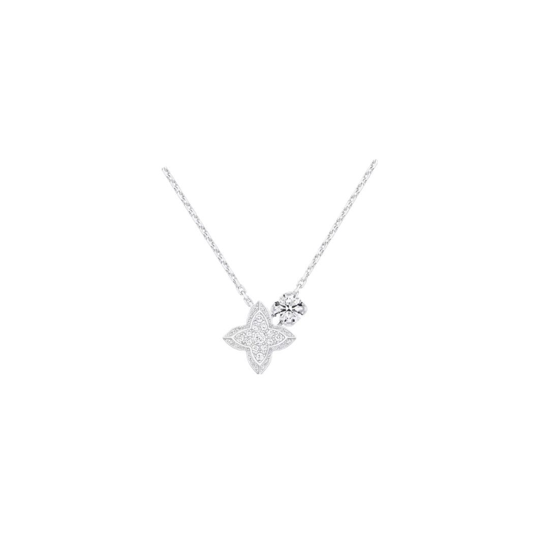Van Cleef & Arpels Silver Star Diamond Pendant Necklace